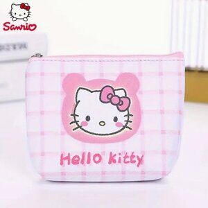 New! Sanrio Hello Kitty Compact Wallet Faux Leather Coin Purse